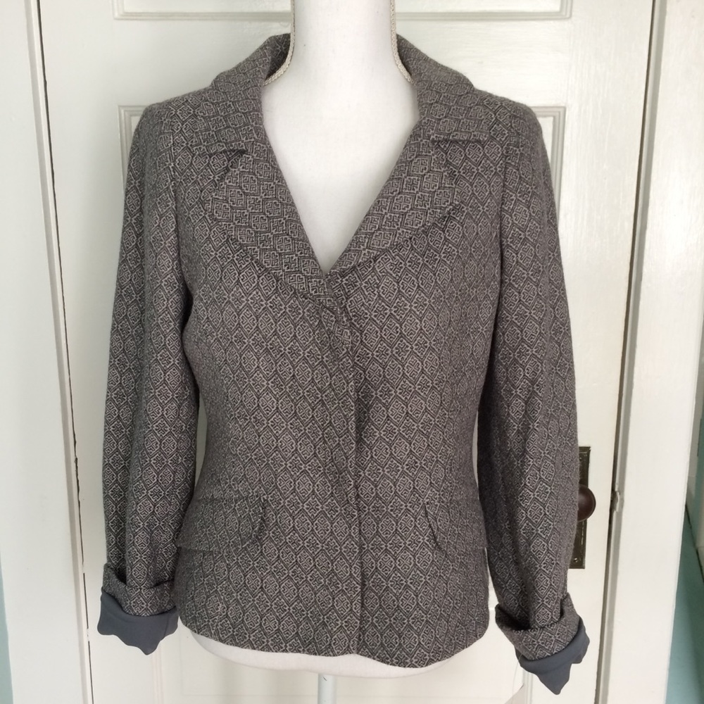 Liz Claiborne Blazer Gray Lilac WOOL Single Breasted Career Blazer, Size 6